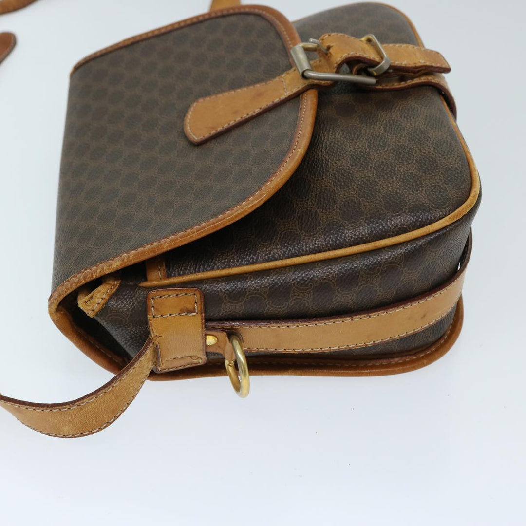 Celine Macadam Canvas Shoulder Bag PVC Brown Auth ep3765
