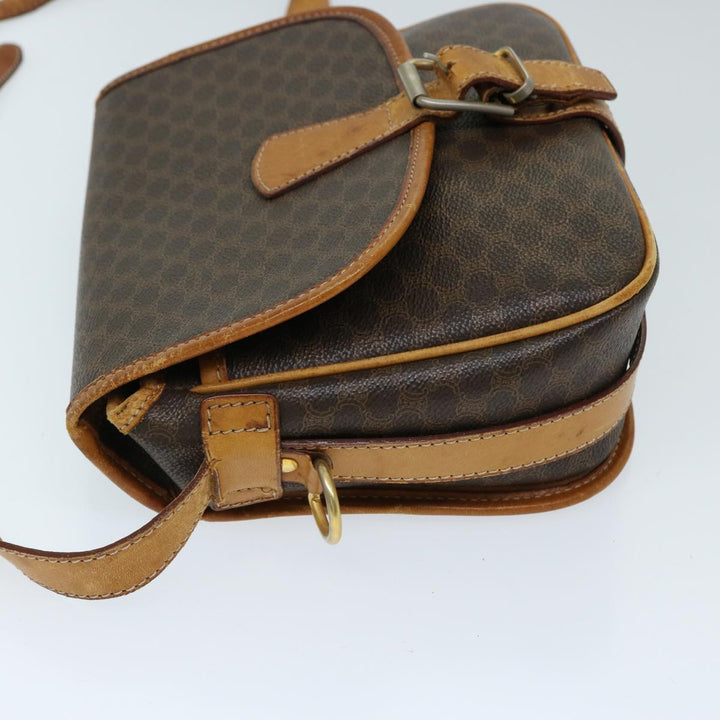 Celine Macadam Canvas Shoulder Bag PVC Brown Auth ep3765