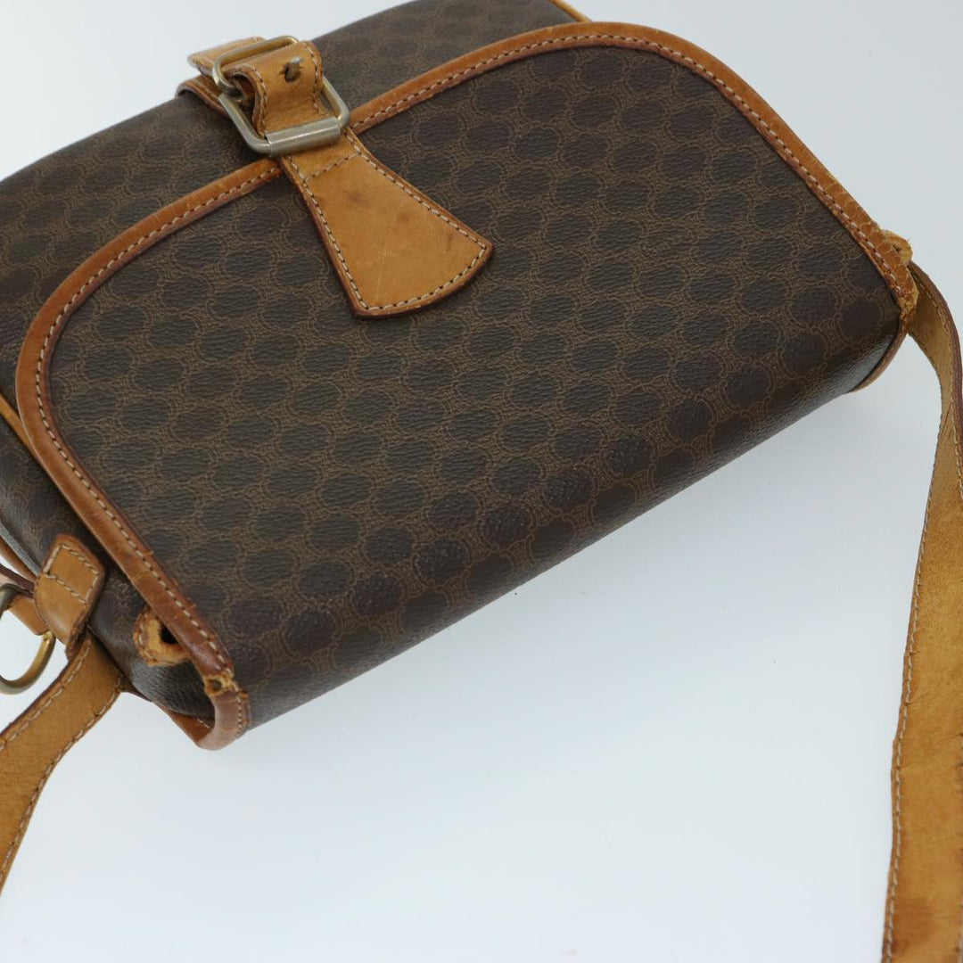 Celine Macadam Canvas Shoulder Bag PVC Brown Auth ep3765