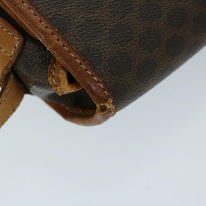 Celine Macadam Canvas Shoulder Bag PVC Brown Auth ep3765