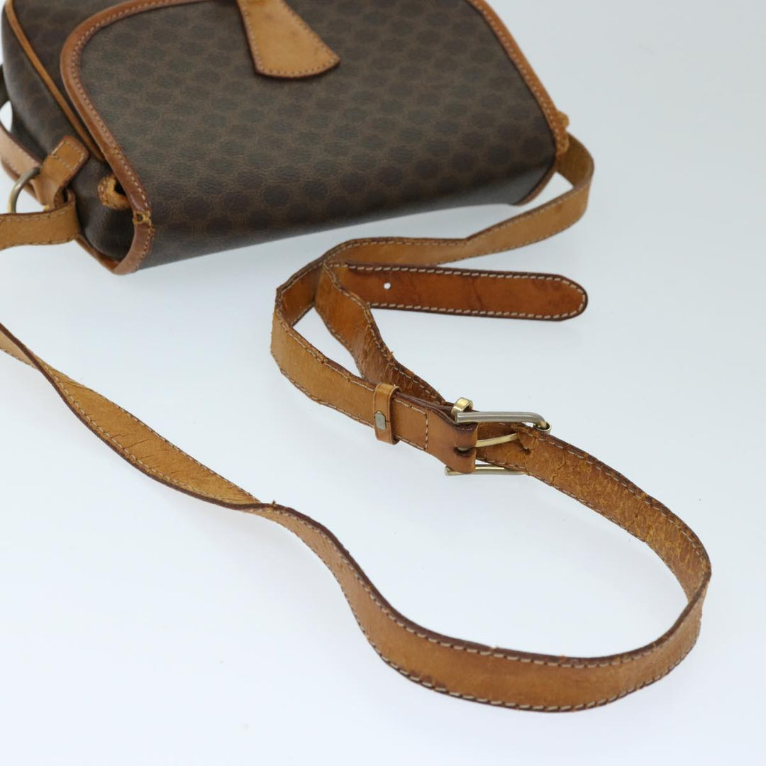 Celine Macadam Canvas Shoulder Bag PVC Brown Auth ep3765