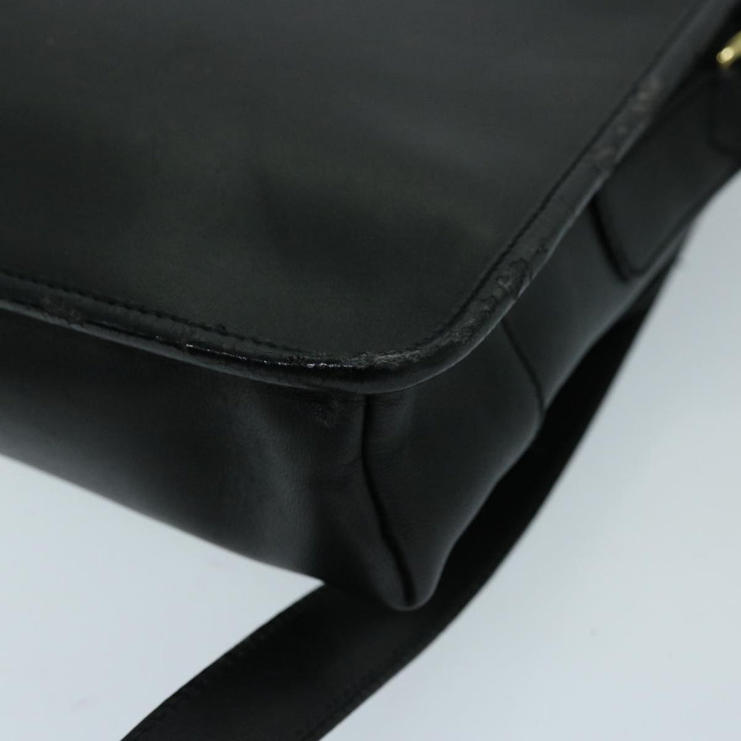 BurberrySs Shoulder Bag Leather Black Auth ep3768