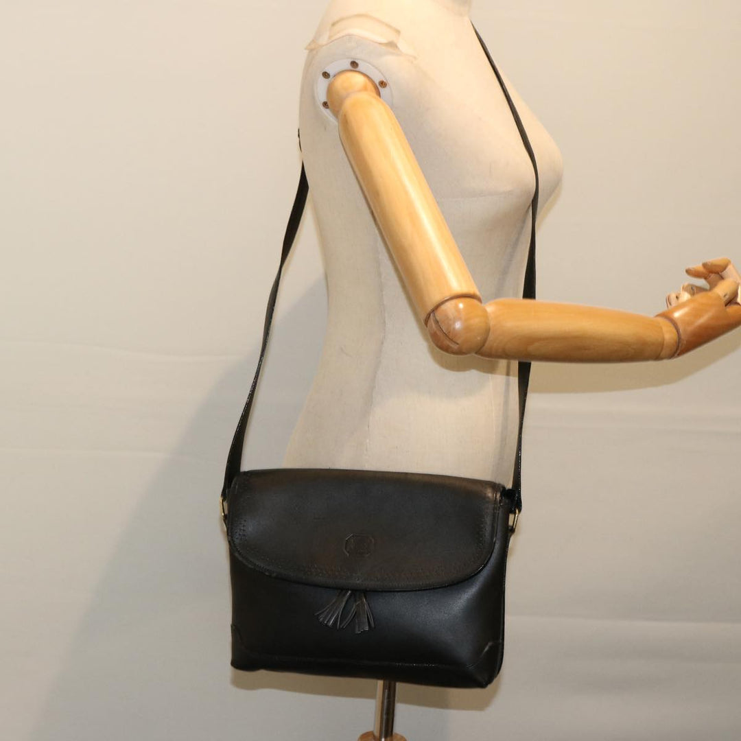 BurberrySs Shoulder Bag Leather Black Auth ep3768
