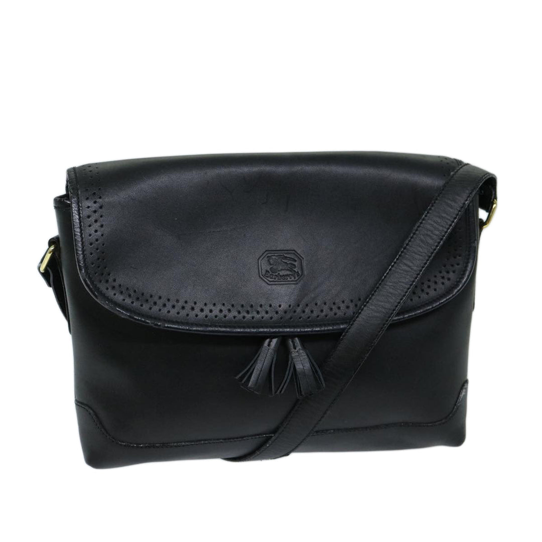 BurberrySs Shoulder Bag Leather Black Auth ep3768