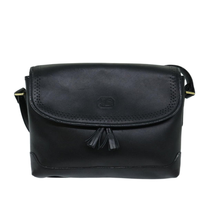 BurberrySs Shoulder Bag Leather Black Auth ep3768