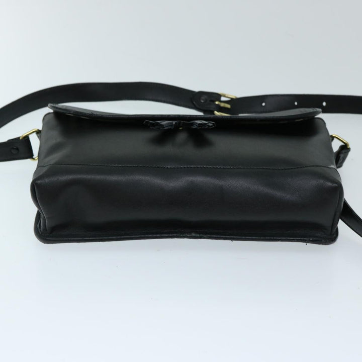 BurberrySs Shoulder Bag Leather Black Auth ep3768