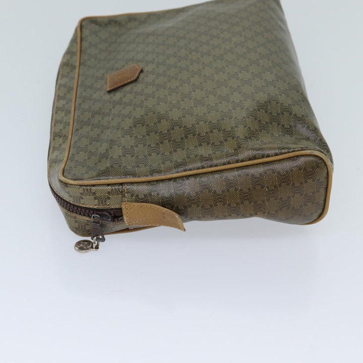 Celine Macadam Canvas Clutch Bag Beige Auth ep3796