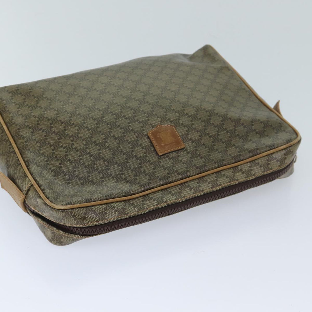 Celine Macadam Canvas Clutch Bag Beige Auth ep3796