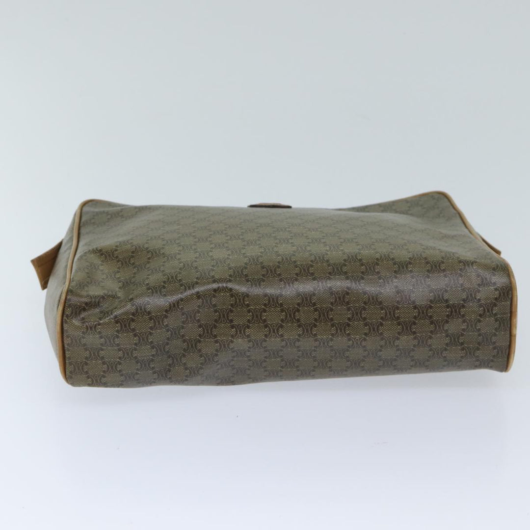 Celine Macadam Canvas Clutch Bag Beige Auth ep3796