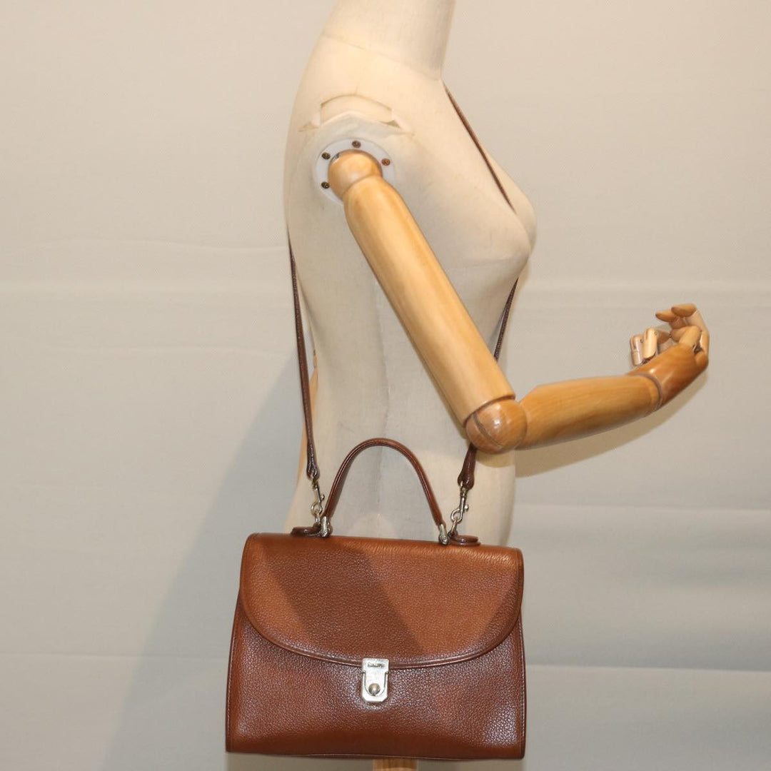 BURBERRYSs Hand Bag Leather 2way Brown Auth ep3800