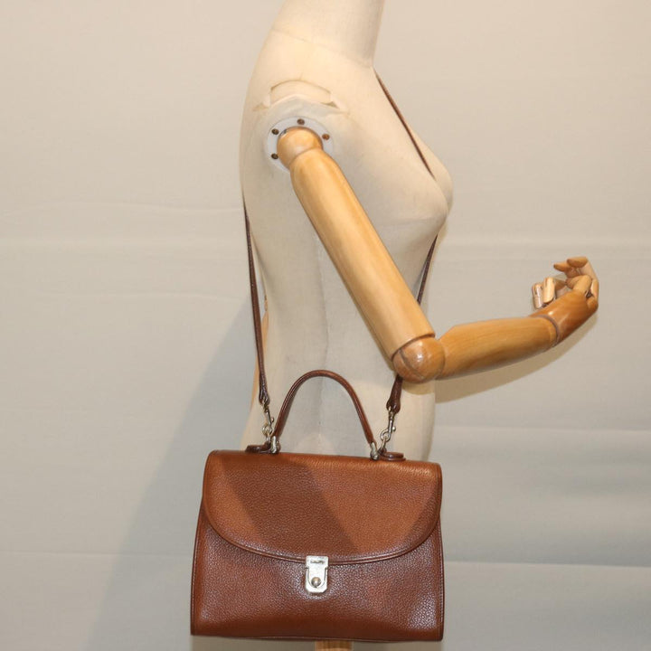 BURBERRYSs Hand Bag Leather 2way Brown Auth ep3800