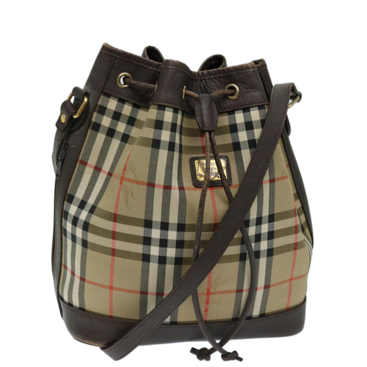 BURBERRYSs Nova Check Shoulder Bag Canvas Beige Auth ep3815