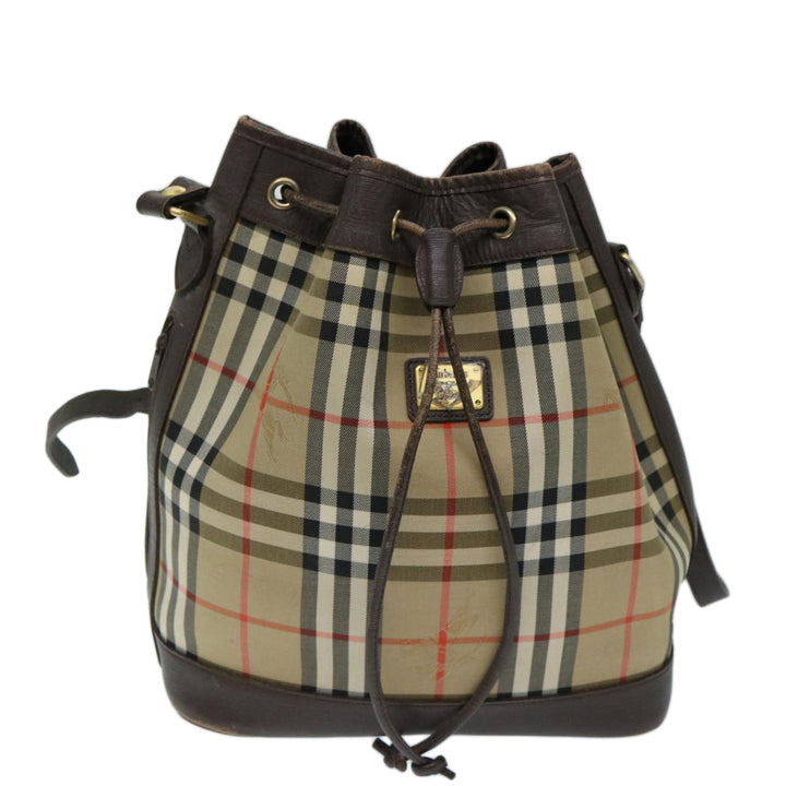 BURBERRYSs Nova Check Shoulder Bag Canvas Beige Auth ep3815