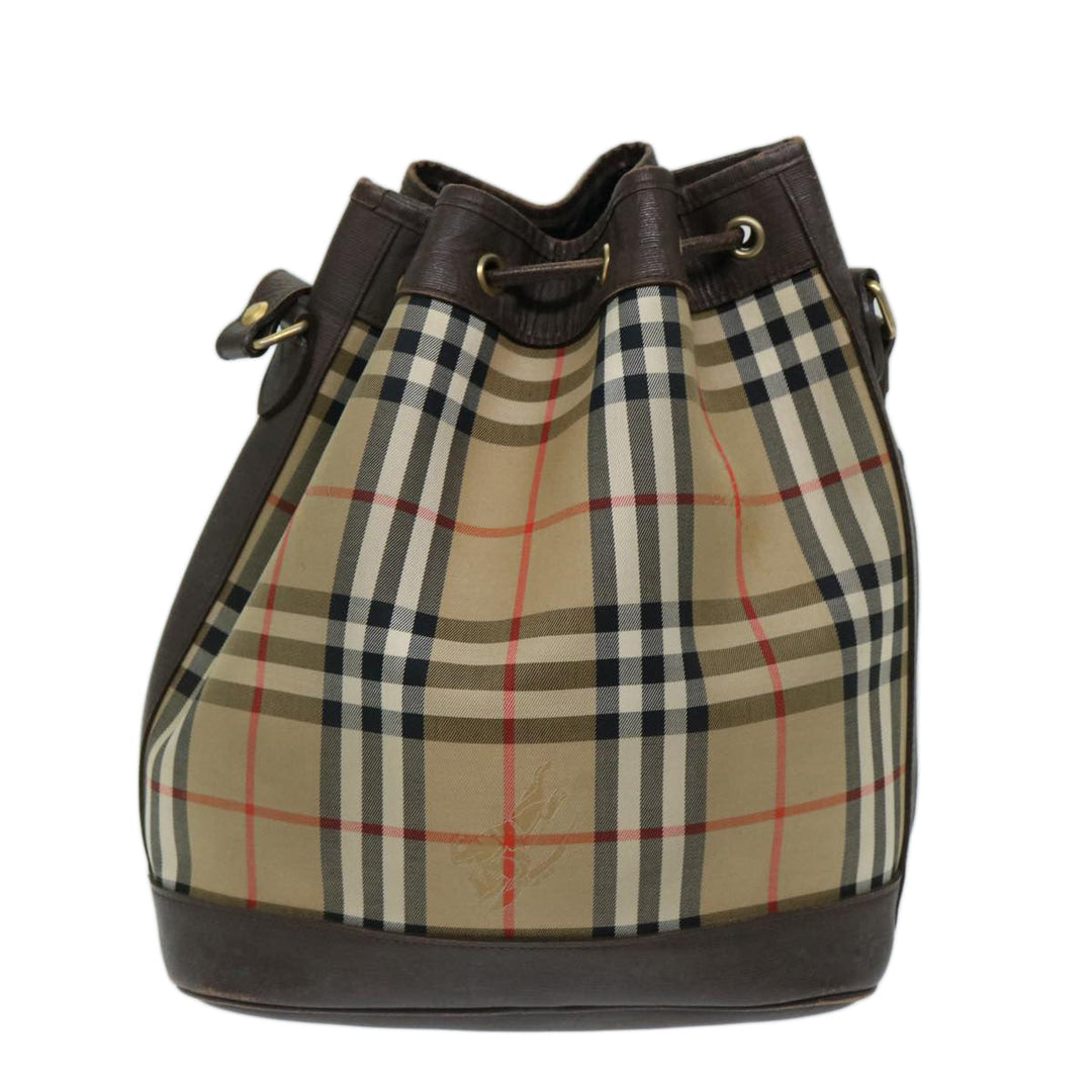 BURBERRYSs Nova Check Shoulder Bag Canvas Beige Auth ep3815