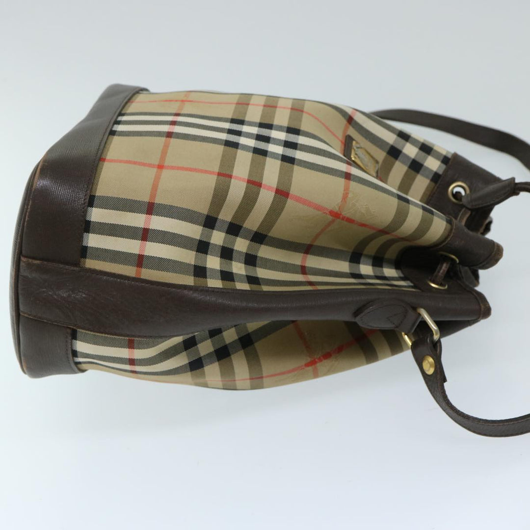 BURBERRYSs Nova Check Shoulder Bag Canvas Beige Auth ep3815