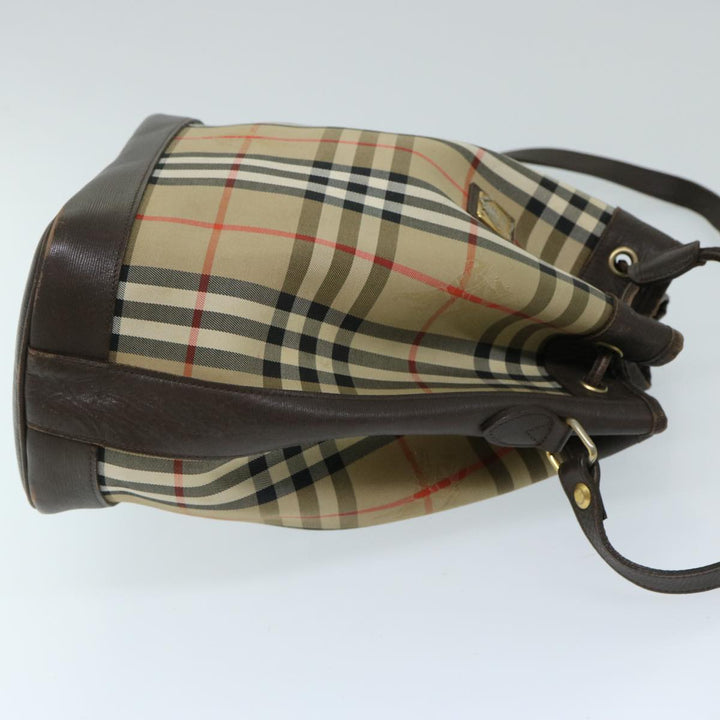 BURBERRYSs Nova Check Shoulder Bag Canvas Beige Auth ep3815