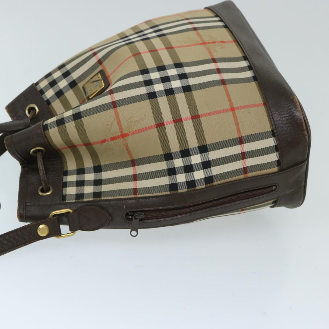 BURBERRYSs Nova Check Shoulder Bag Canvas Beige Auth ep3815