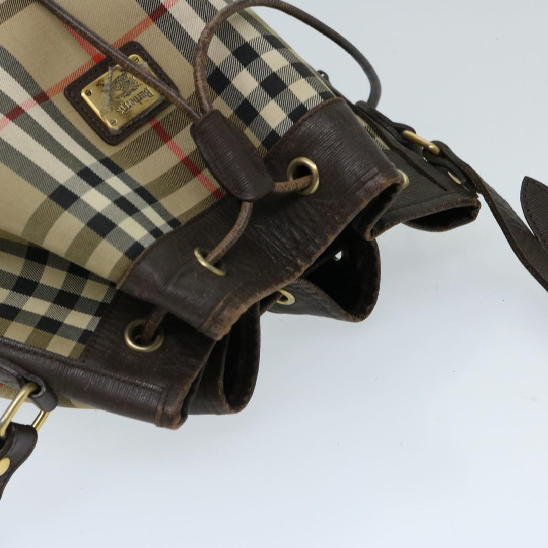 BURBERRYSs Nova Check Shoulder Bag Canvas Beige Auth ep3815