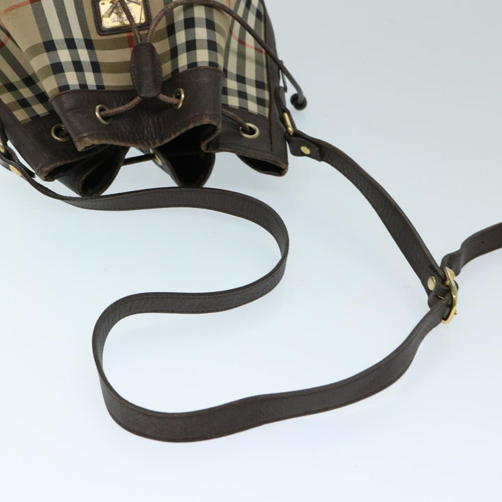 BURBERRYSs Nova Check Shoulder Bag Canvas Beige Auth ep3815