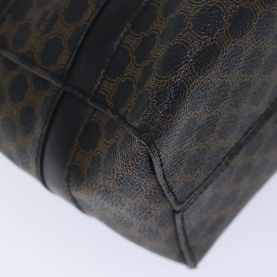 Celine Macadam Canvas Hand Bag PVC Black Auth ep3818