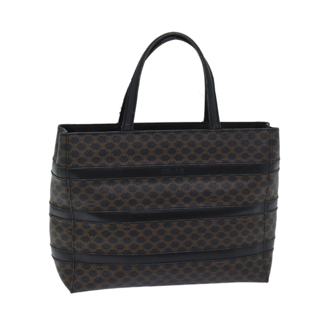 Celine Macadam Canvas Hand Bag PVC Black Auth ep3818
