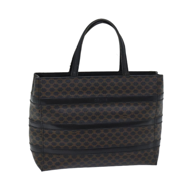 Celine Macadam Canvas Hand Bag PVC Black Auth ep3818