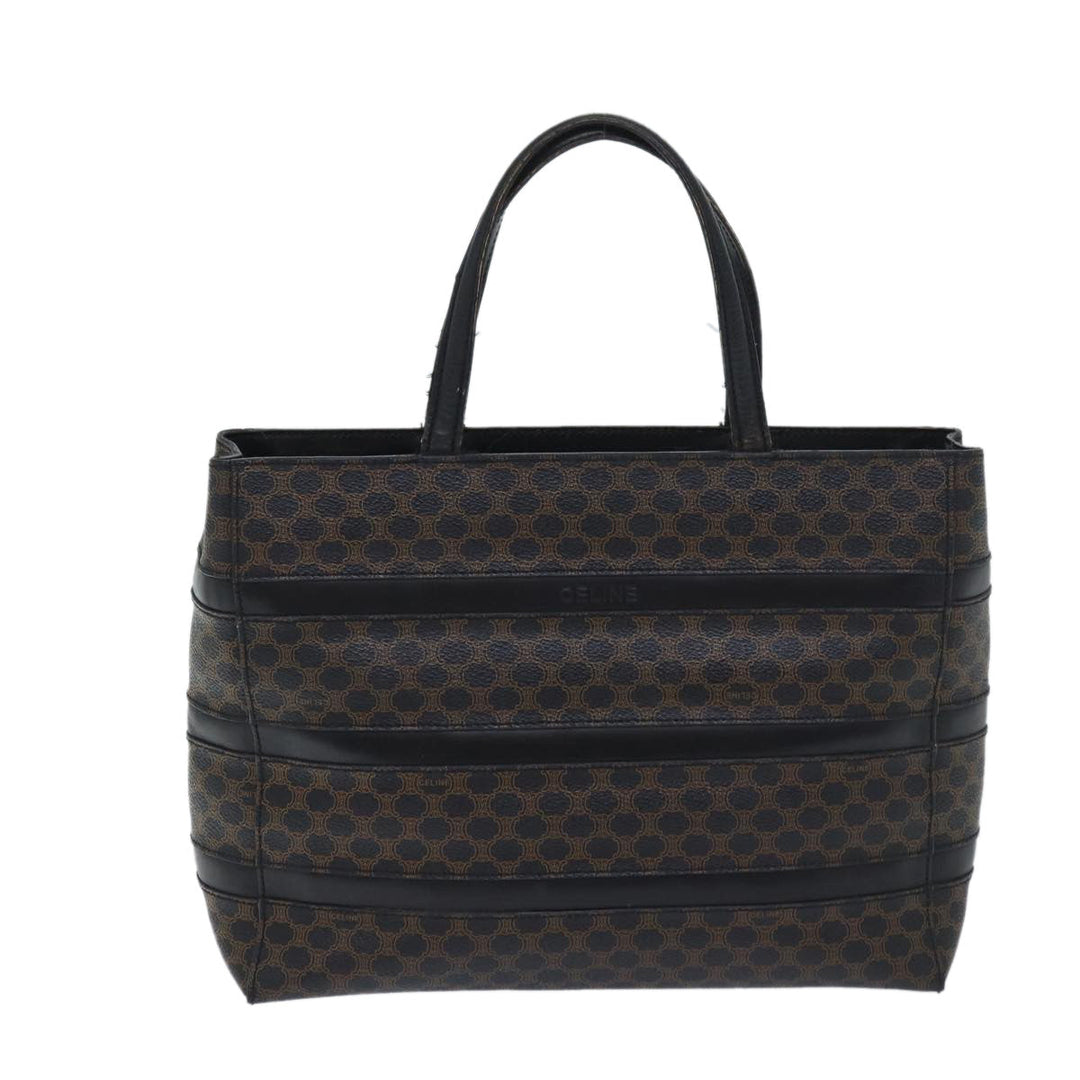 Celine Macadam Canvas Hand Bag PVC Black Auth ep3818