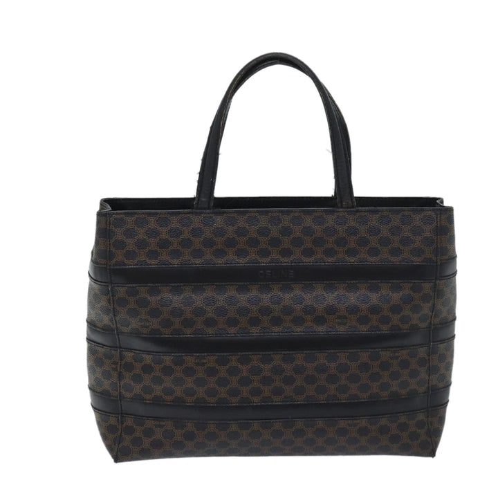 Celine Macadam Canvas Hand Bag PVC Black Auth ep3818