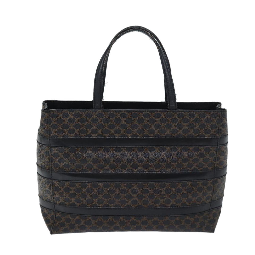 Celine Macadam Canvas Hand Bag PVC Black Auth ep3818