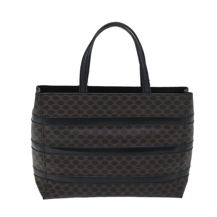 Celine Macadam Canvas Hand Bag PVC Black Auth ep3818
