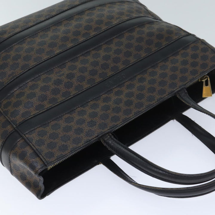 Celine Macadam Canvas Hand Bag PVC Black Auth ep3818