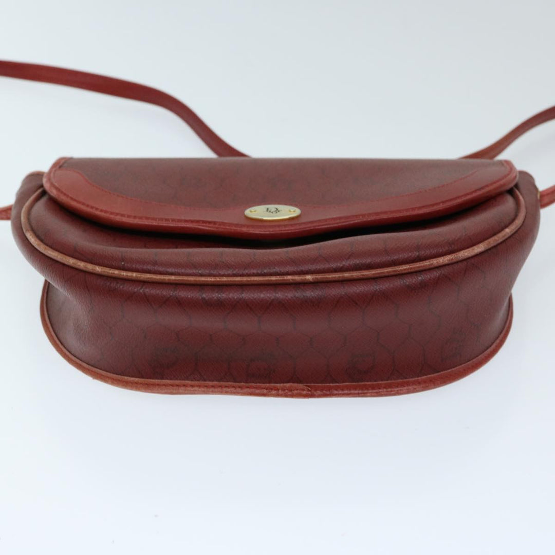 CHRISTIAN Dior Honeycomb Canvas Shoulder Bag PVC Red Auth ep3831