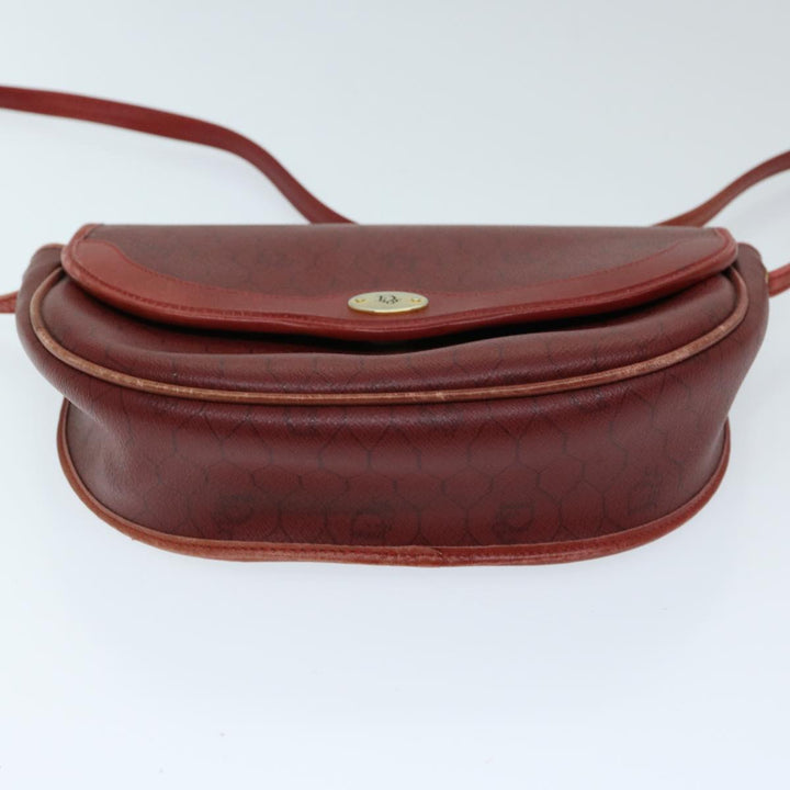 CHRISTIAN Dior Honeycomb Canvas Shoulder Bag PVC Red Auth ep3831