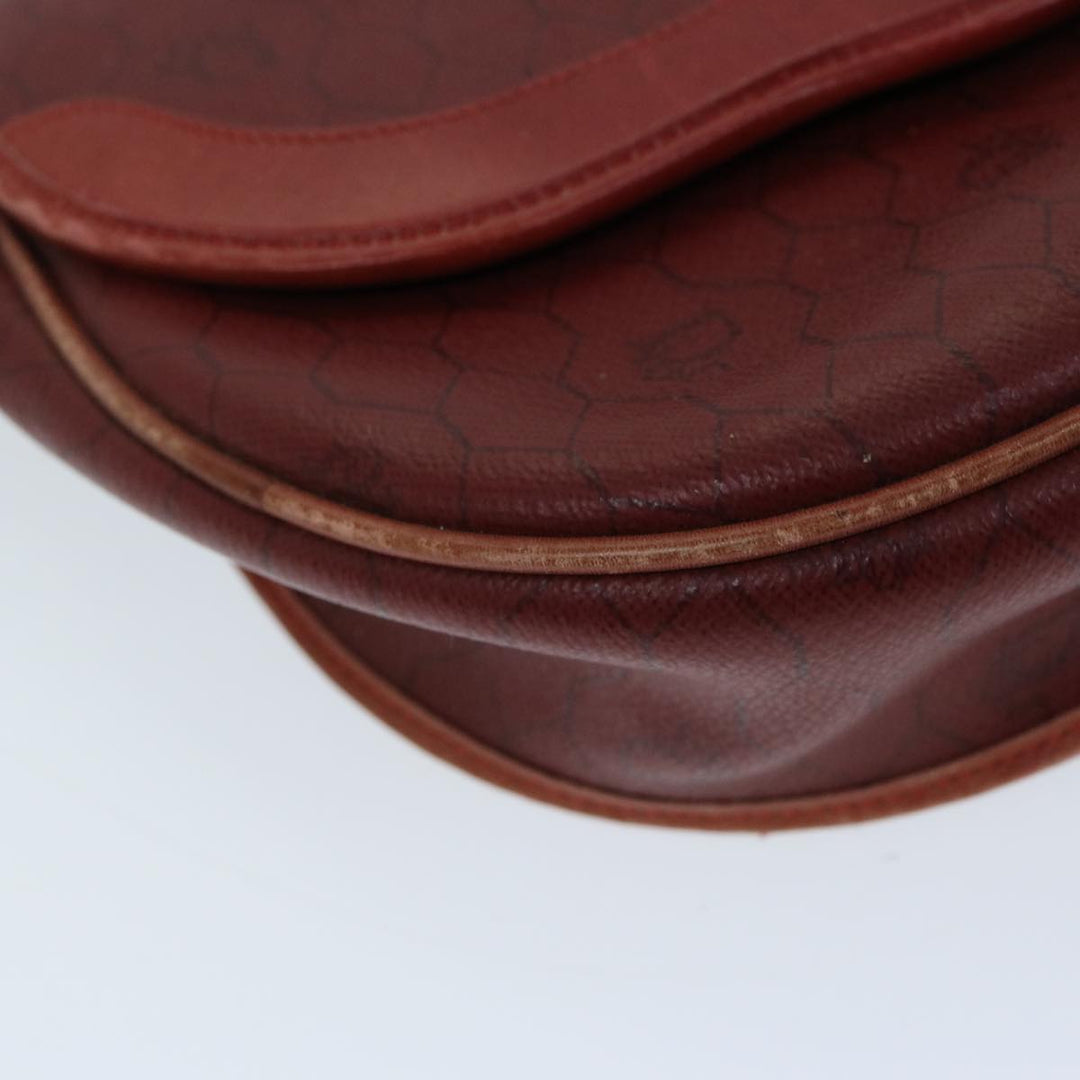 CHRISTIAN Dior Honeycomb Canvas Shoulder Bag PVC Red Auth ep3831