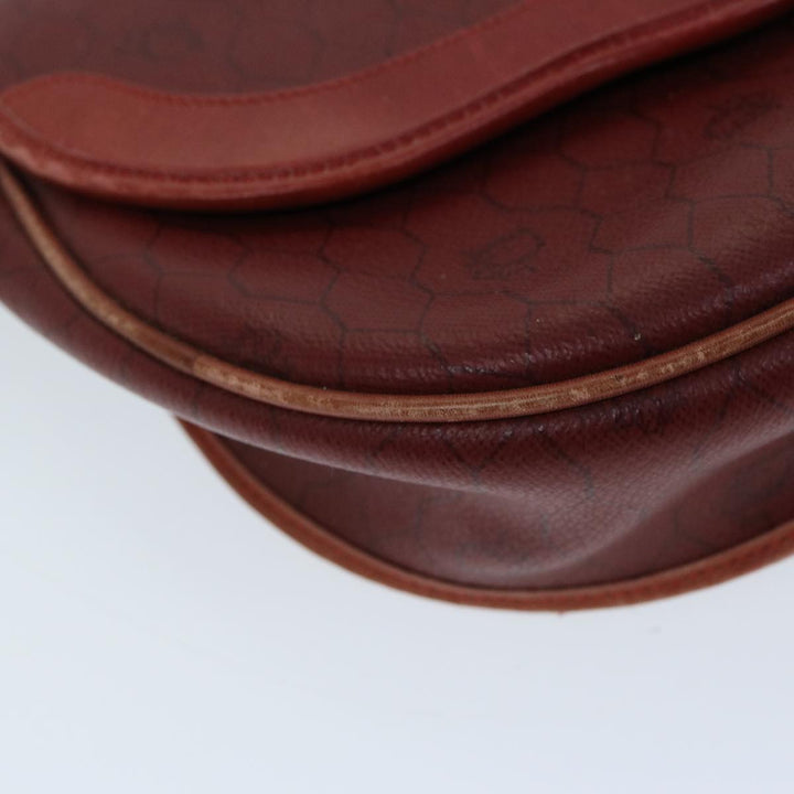 CHRISTIAN Dior Honeycomb Canvas Shoulder Bag PVC Red Auth ep3831