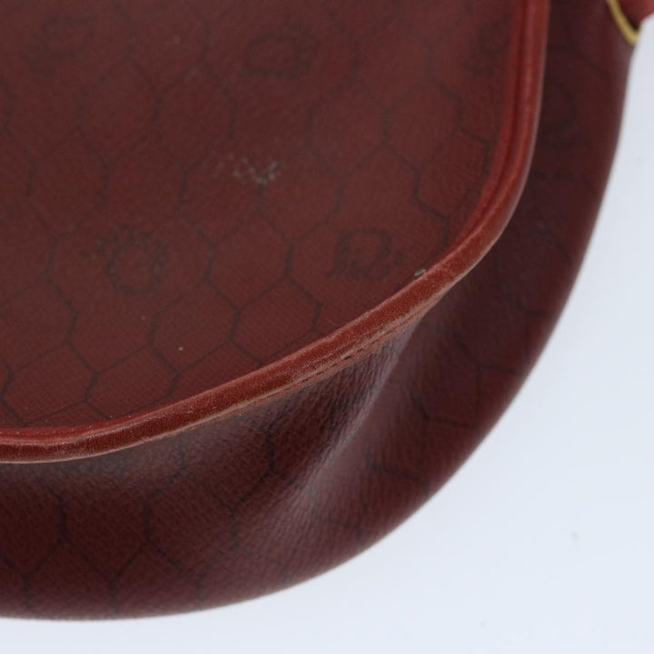 CHRISTIAN Dior Honeycomb Canvas Shoulder Bag PVC Red Auth ep3831