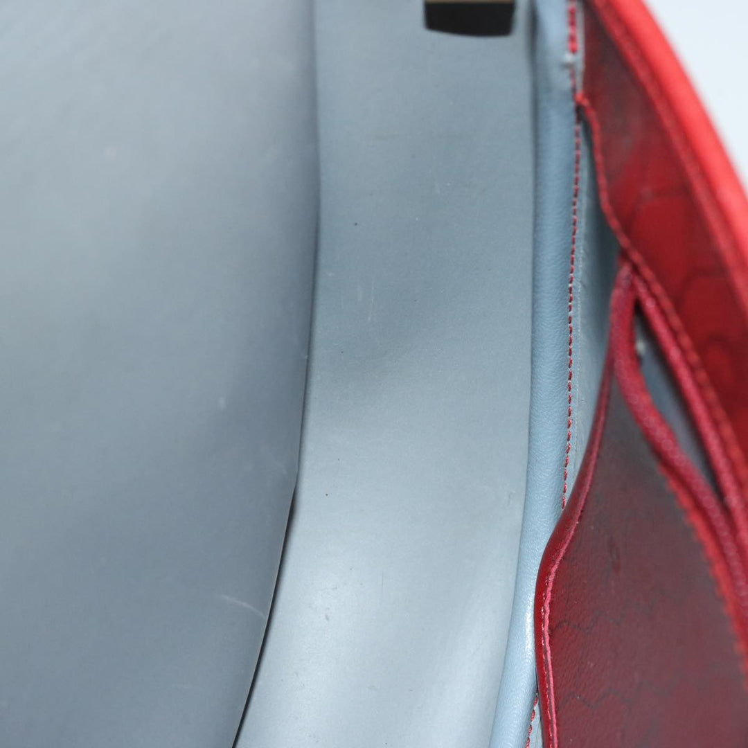 CHRISTIAN Dior Honeycomb Canvas Shoulder Bag PVC Red Auth ep3831