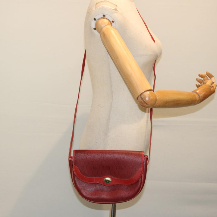 CHRISTIAN Dior Honeycomb Canvas Shoulder Bag PVC Red Auth ep3831