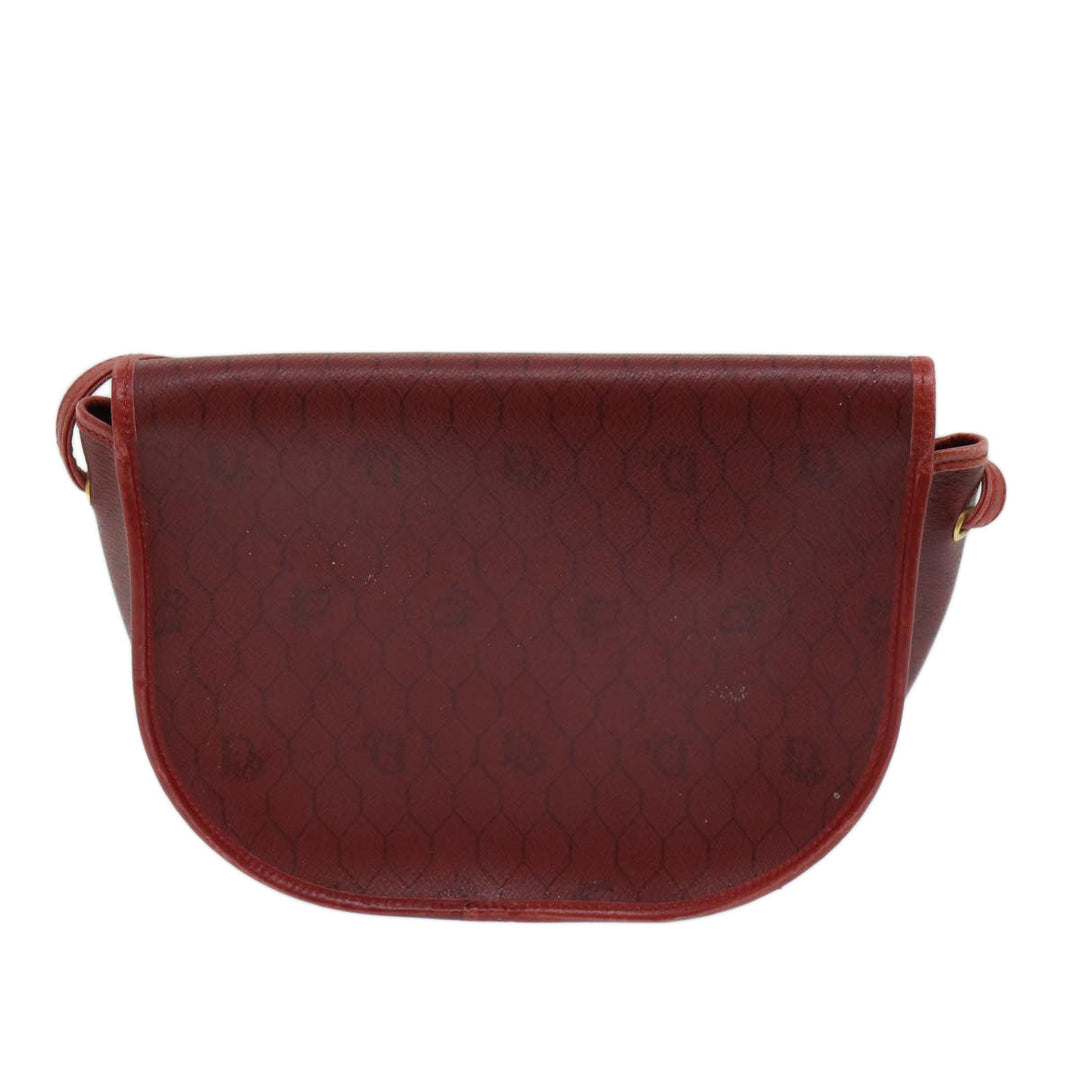 CHRISTIAN Dior Honeycomb Canvas Shoulder Bag PVC Red Auth ep3831
