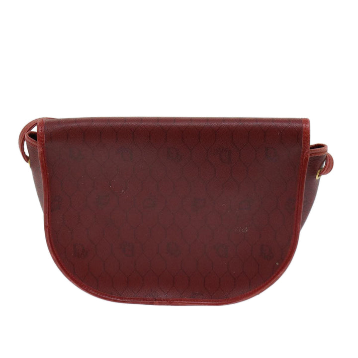 CHRISTIAN Dior Honeycomb Canvas Shoulder Bag PVC Red Auth ep3831