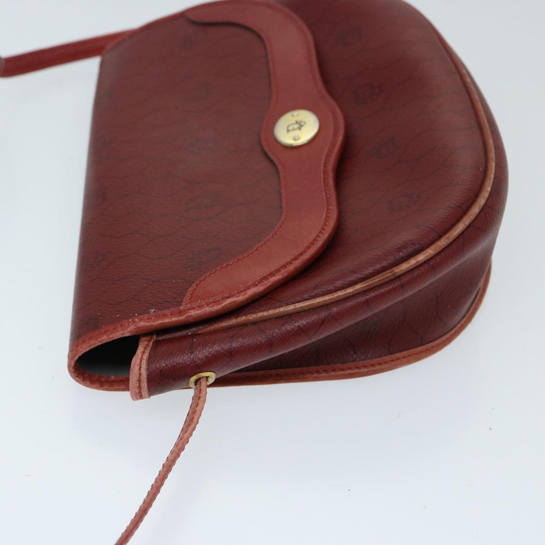 CHRISTIAN Dior Honeycomb Canvas Shoulder Bag PVC Red Auth ep3831