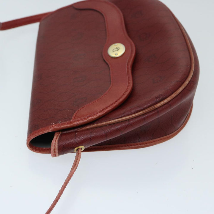 CHRISTIAN Dior Honeycomb Canvas Shoulder Bag PVC Red Auth ep3831
