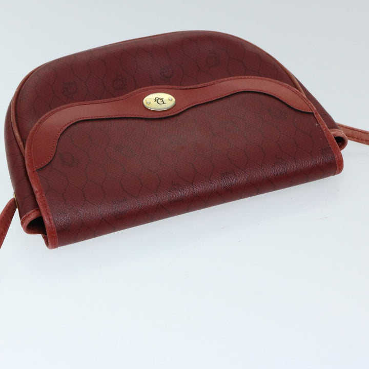 CHRISTIAN Dior Honeycomb Canvas Shoulder Bag PVC Red Auth ep3831