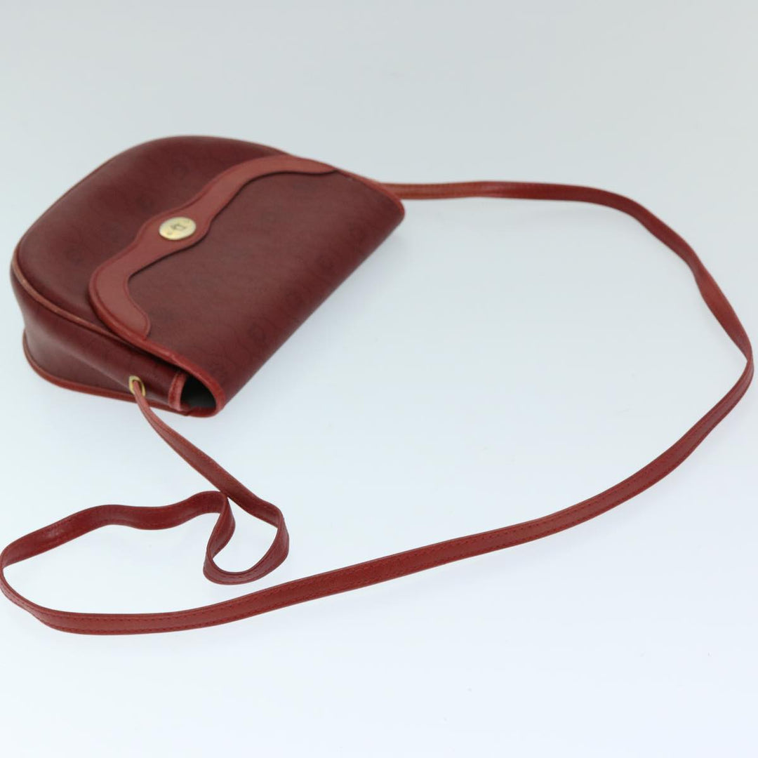 CHRISTIAN Dior Honeycomb Canvas Shoulder Bag PVC Red Auth ep3831