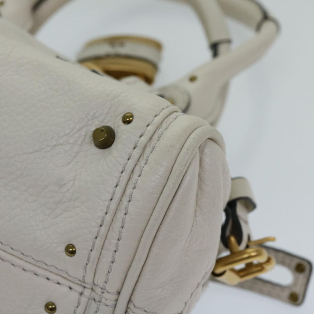 Chloe Paddington Hand Bag Leather White ep3847