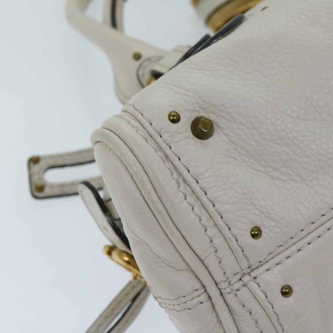 Chloe Paddington Hand Bag Leather White ep3847