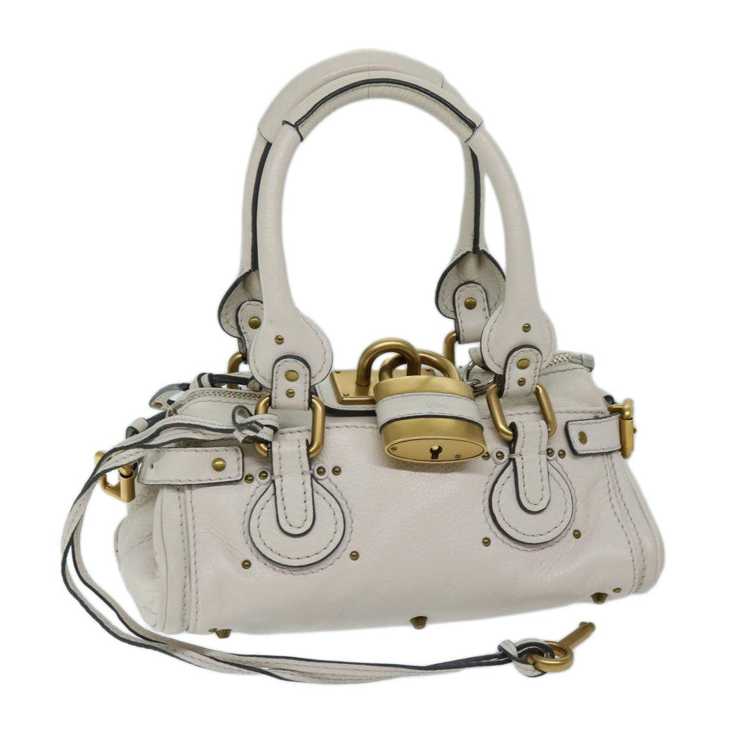 Chloe Paddington Hand Bag Leather White ep3847