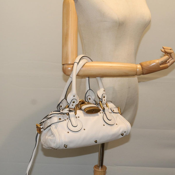 Chloe Paddington Hand Bag Leather White ep3847