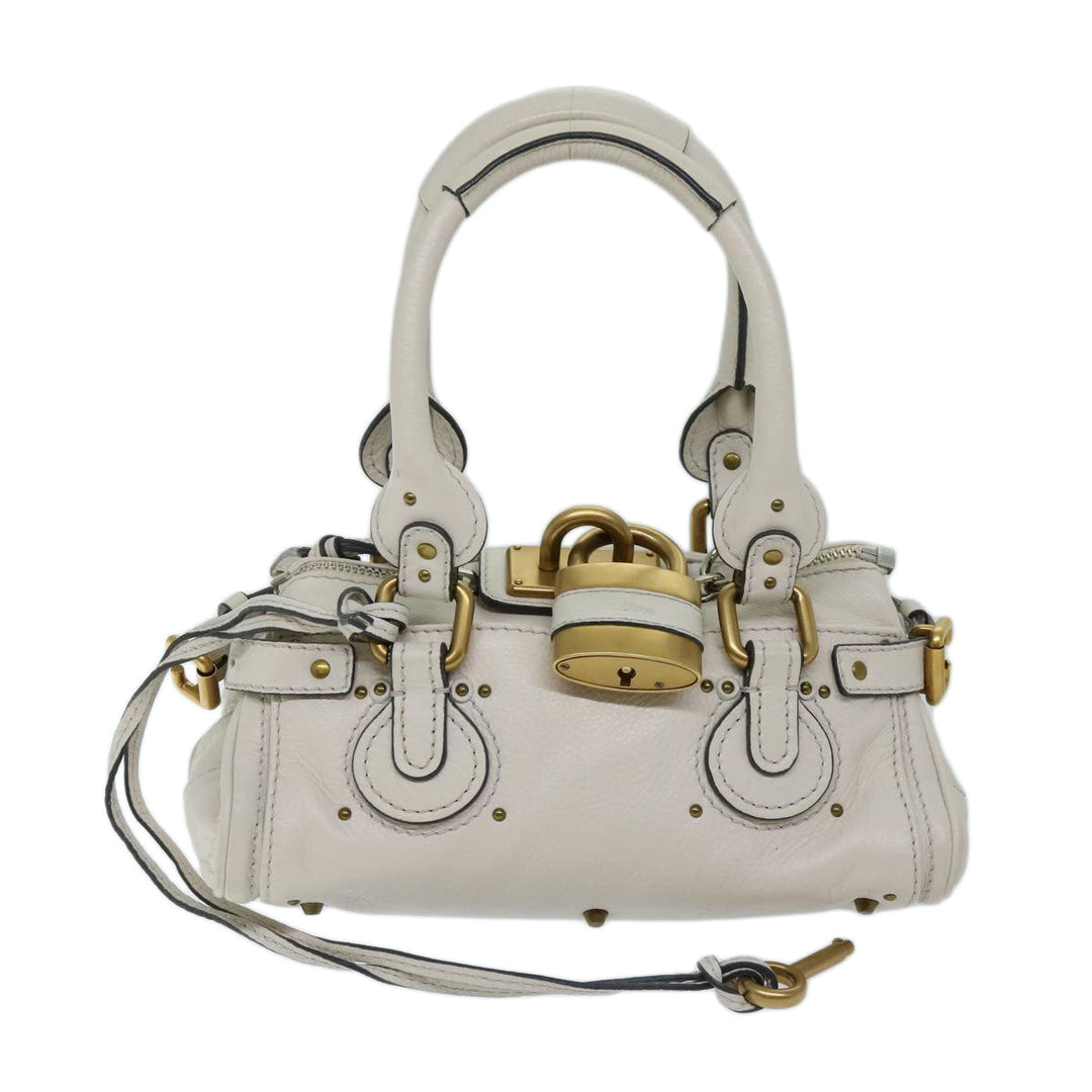 Chloe Paddington Hand Bag Leather White ep3847