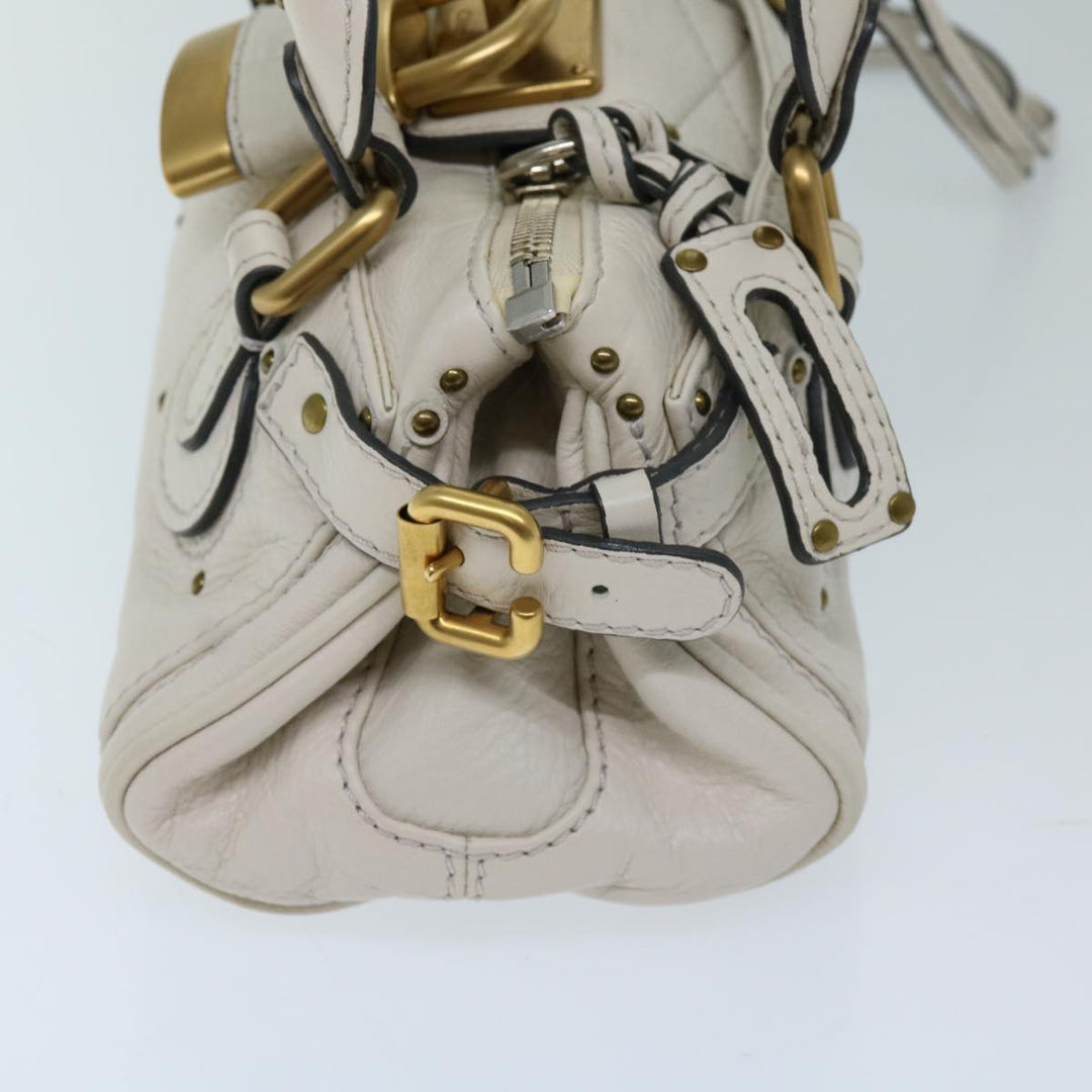 Chloe Paddington Hand Bag Leather White ep3847